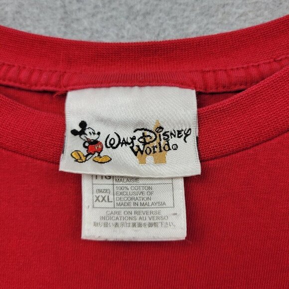 Walt Disney World T-Shirt Womens XXL Vintage Mickey Red Embroidered Mickey Mouse - Picture 5 of 9
